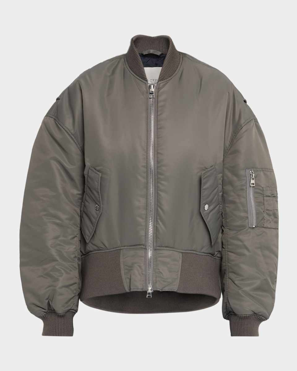 Oversized Curved Bomber Jacket